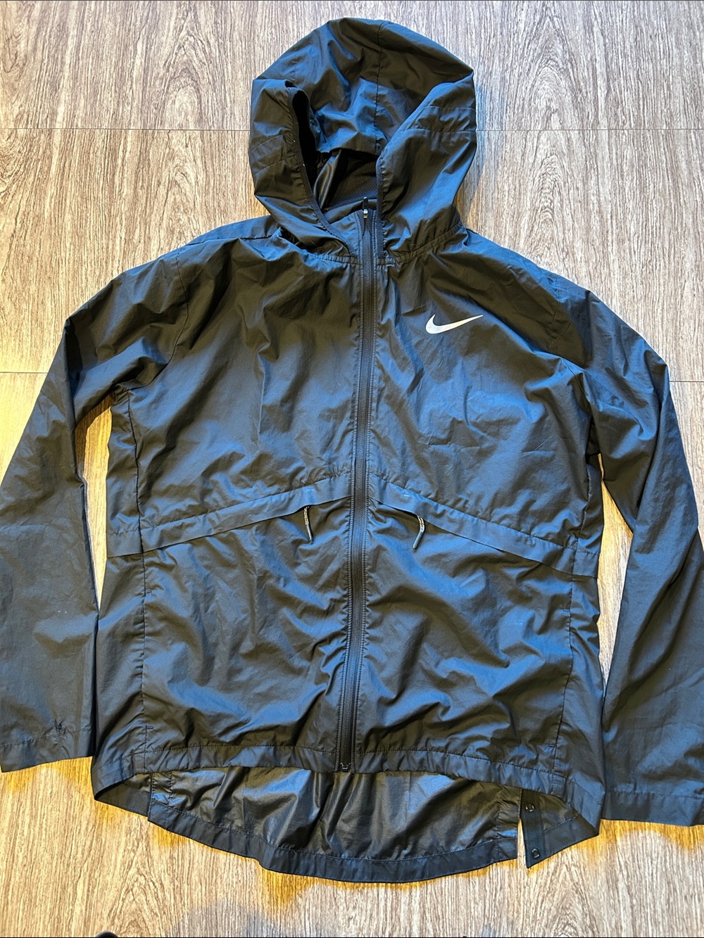 Nike Running Black Hooded Lightweight Jacket Large
